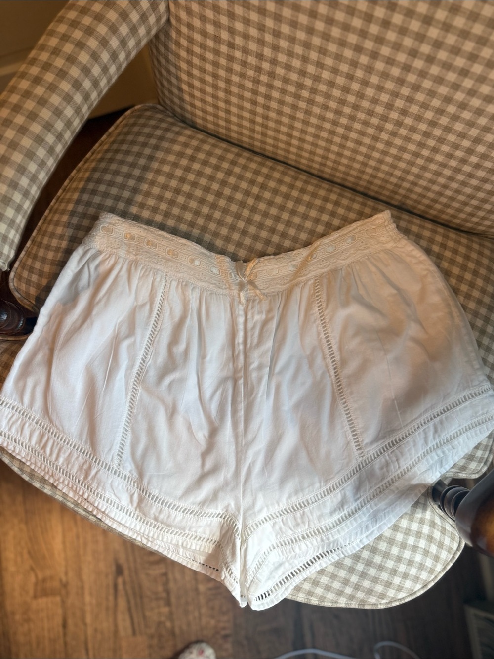 Tularosa White Eyelet High-Waist Shorts